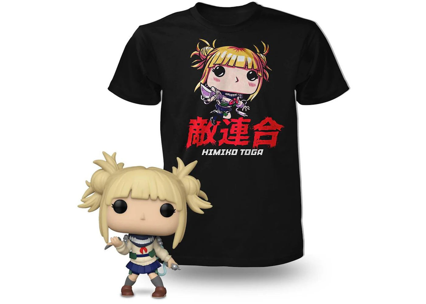 Funko Pop! Animation My Hero Academia Himiko Toga (Unmasked) T-Shirt Bundle GameStop Exclusive Figure #1029 - vue secondaire A