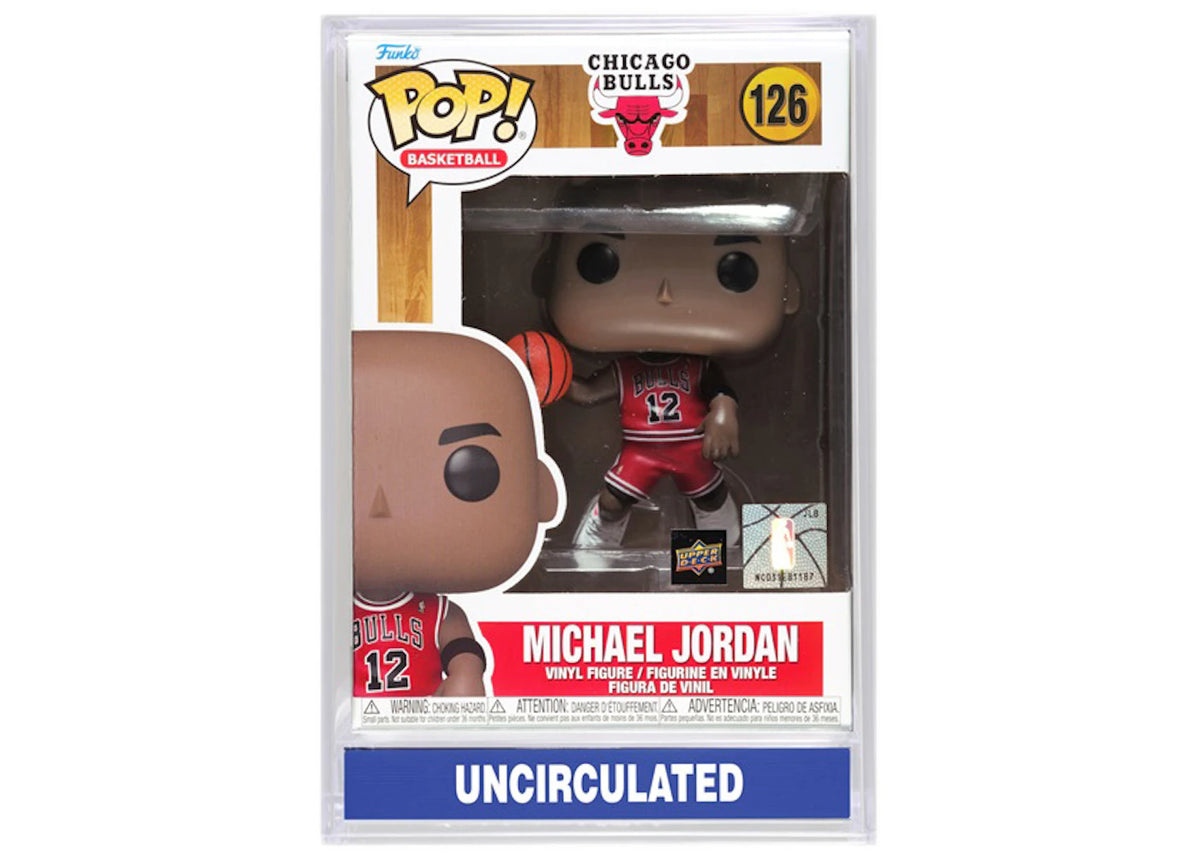 Funko Pop! Basketball Chicago Bulls Michael Jordan with Slabbed Case Upper Deck Exclusive Figure #126 - vue 360