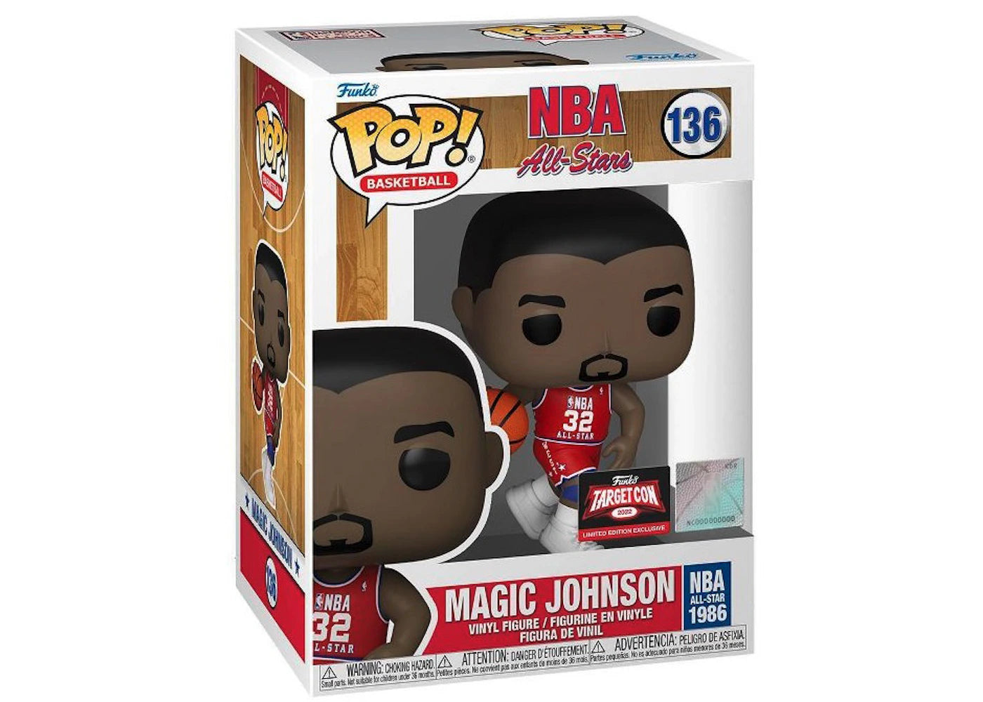 Funko Pop! Basketball NBA All-Stars Magic Johnson Target Con 2022 Exclusive Figure #136 - vue secondaire A