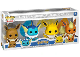 Funko Pop! Games Pokemon Eevee, Vaporeon, Jolteon and Flareon 4-Pack - vue 360