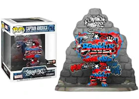 Funko Pop! Marvel Street Art Collection Captain America Deluxe GameStop Exclusive Figure #752 - vue 360