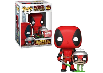 Funko Pop! Marvel Zombies Deadpool with Headpool Collector Corps Exclusive Figure #667 - authentic Funko product
