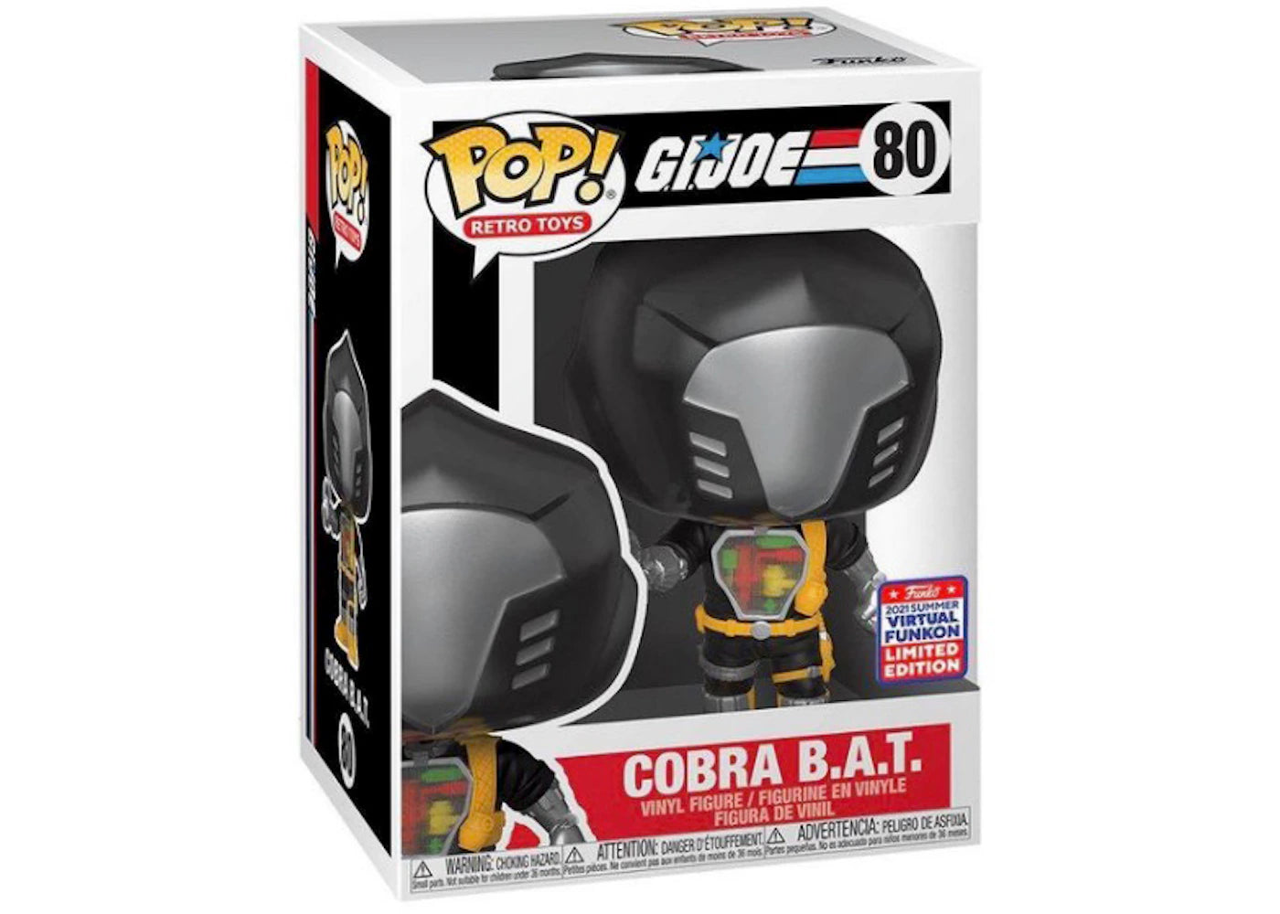 Funko Pop! Retro Toys G.I. Joe Cobra B.A.T. 2021 Summer Virtual Funkon Exclusive Figure #80 - vue 360
