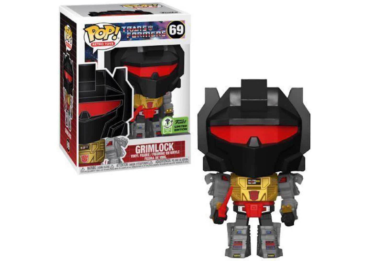 Funko Pop! Retro Toys Transformers Grimlock ECCC Exclusive Figure #69 - vue 360