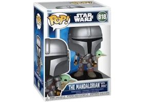 Funko Pop! Star Wars: The Mandalorian and Grogu Mandalorian with Grogu Figure #818 - vue 360