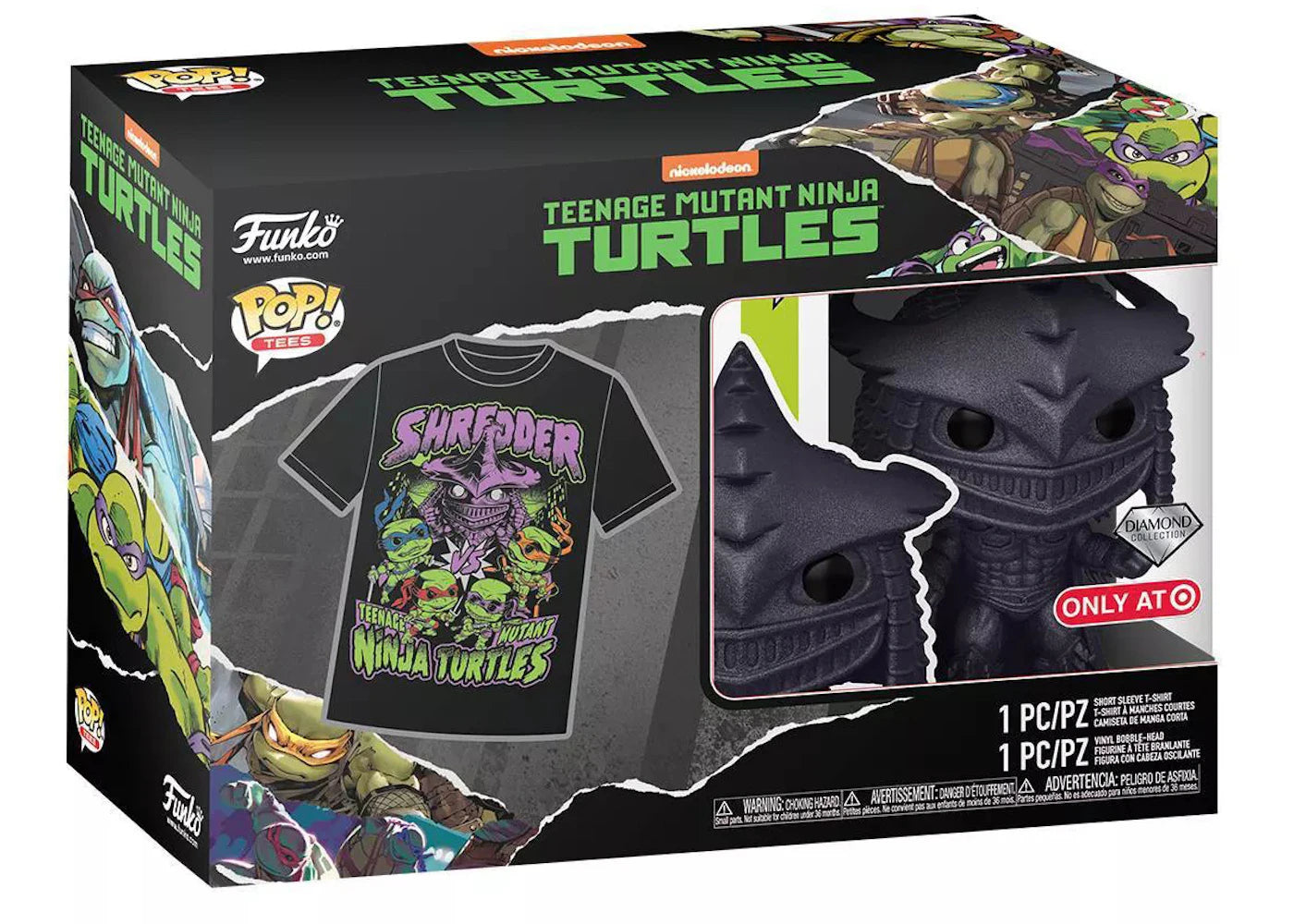 Funko Pop! Tees Teenage Mutant Ninja Turtles Super Shredder (With Tee) Diamond Collection Target Exclusive Figure #1138 - vue secondaire A