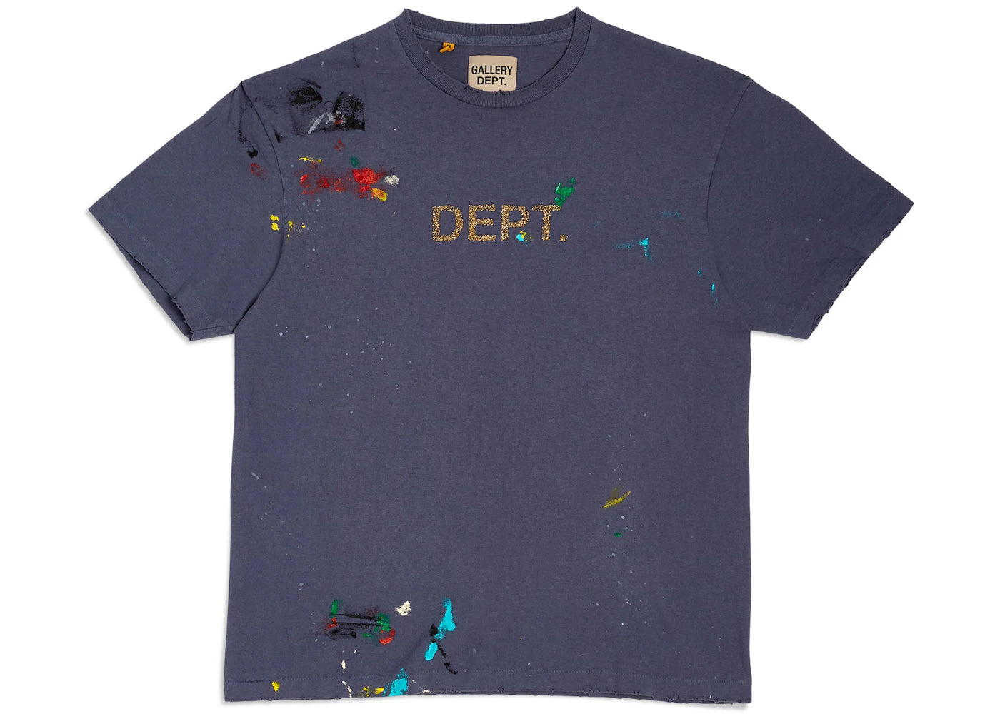 Gallery Dept. Dept Logo Hand Painted T-Shirt Navy - vue 360