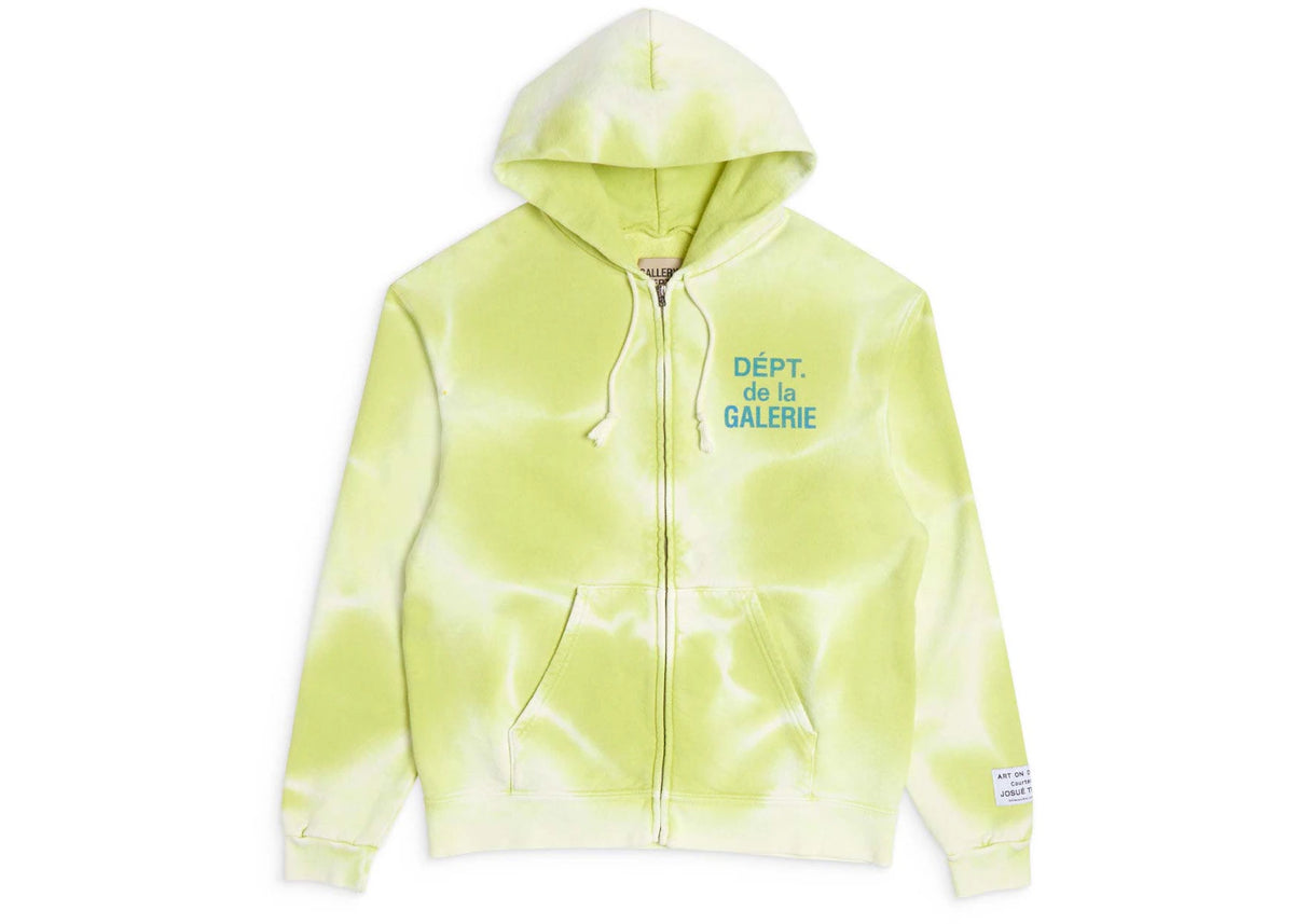 Gallery Dept. French Zip Hoodie Lime Green - vue secondaire A