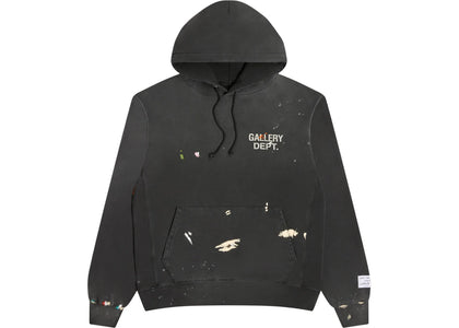 Gallery Dept. Paint Logo Hoodie Vintage Black - authentic Gallery Dept. apparel