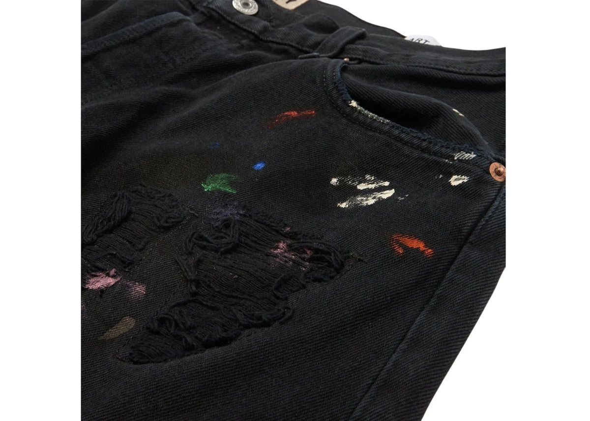Gallery Dept. Painted Workshop Denim Cut Jeans Black - vue secondaire B