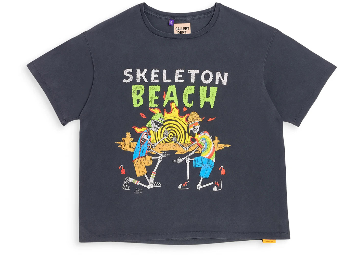 Gallery Dept. Skeleton Beach T-shirt Vintage Black - vue 360