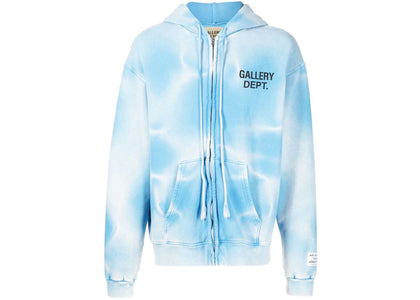 Gallery Dept. Sun Faded Zip Up Hoodie Blue - authentic Gallery Dept. apparel