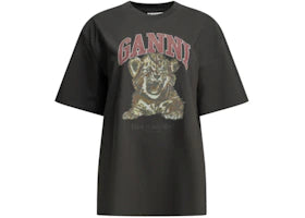 Ganni Baby Tiger Crewneck T-shirt Black - vue 360