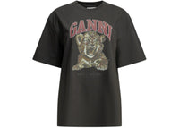 Ganni Baby Tiger Crewneck T-shirt Black