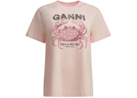 Ganni Crab Crewneck T-shirt Pink