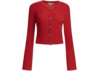 Ganni Merino Wool Cardigan Red