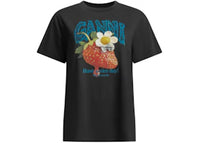 Ganni Strawberry Crewneck T-shirt Black