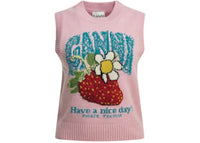 Ganni Strawberry Vest Pink