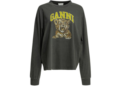 Ganni Tiger Crewneck T-shirt Black - apparel view 2