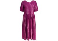 Ganni Women's Denim Midi Open Back Dress Purple