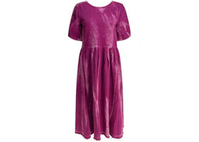 Ganni Women's Denim Midi Open Back Dress Purple