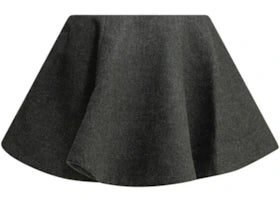 Ganni Women's Flared Wool Mini Skirt Grey - vue 360