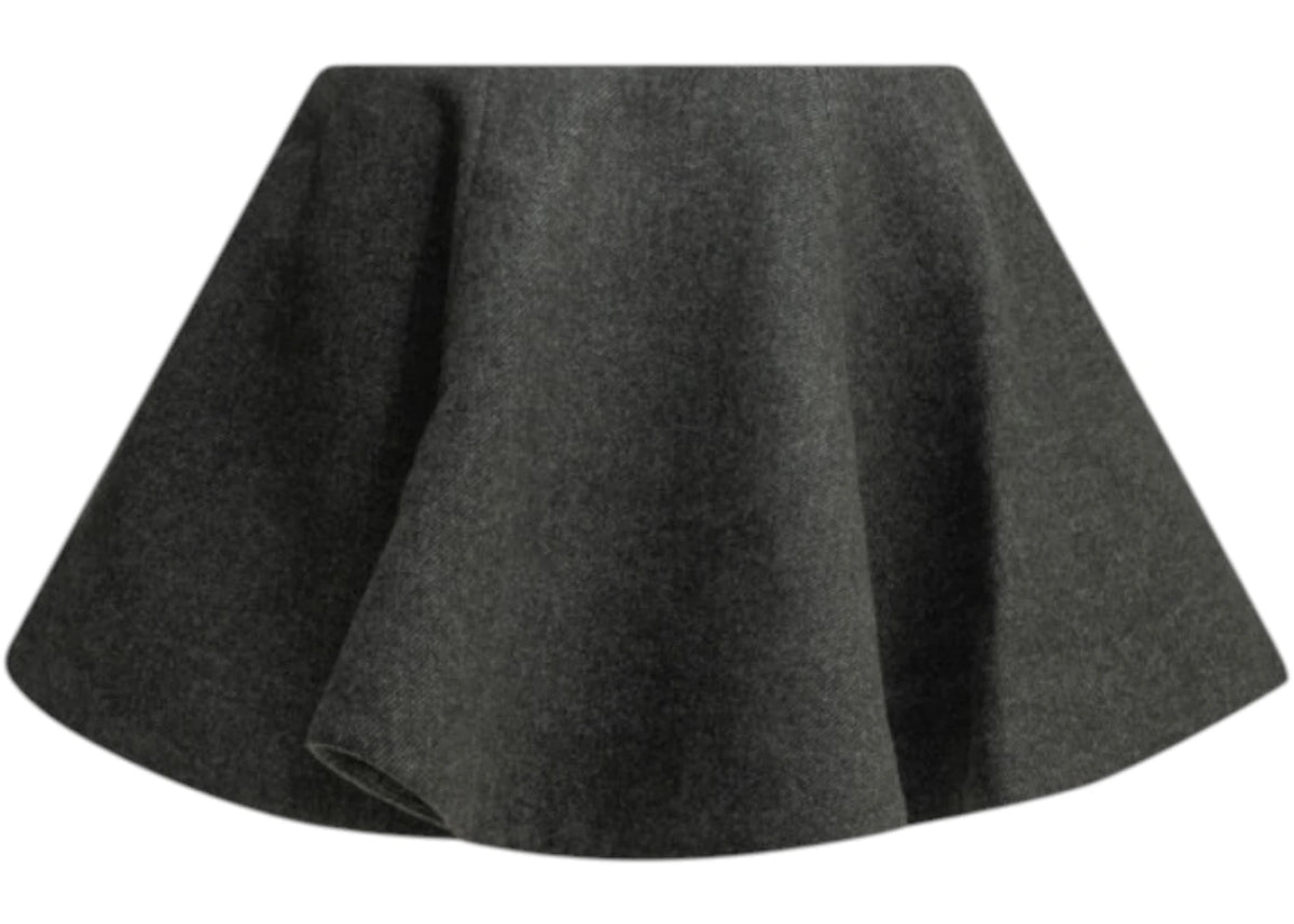 Ganni Women's Flared Wool Mini Skirt Grey - vue secondaire A