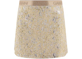 Ganni Women's Gold and Silver Mini Skirt Gold - vue 360