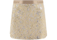 Ganni Women's Gold and Silver Mini Skirt Gold