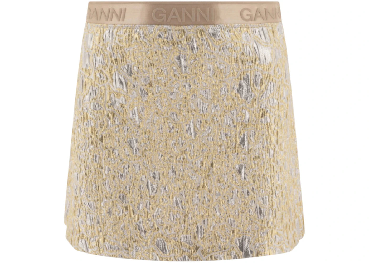 Ganni Women's Gold and Silver Mini Skirt Gold - vue secondaire A