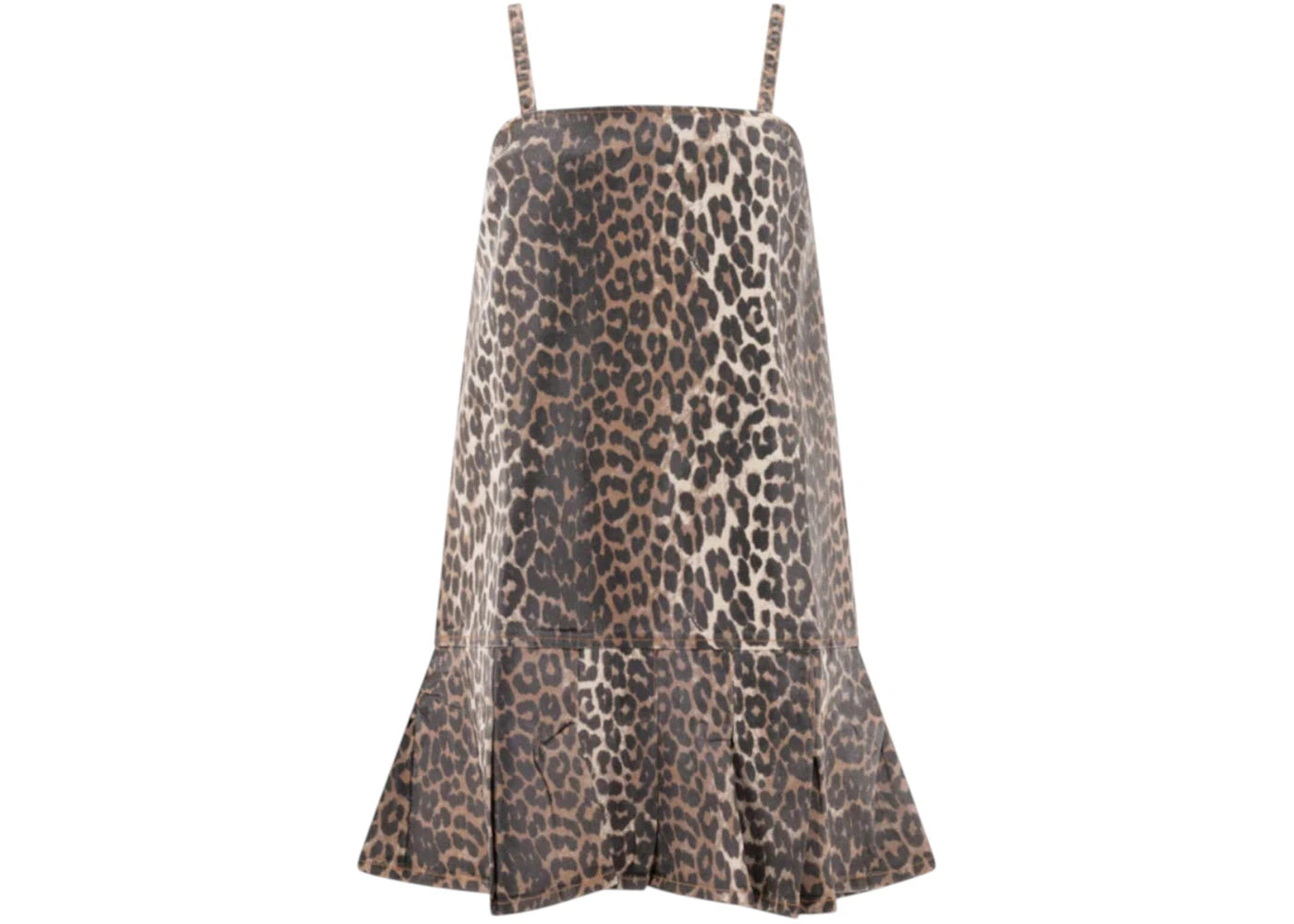 Ganni Women's Leopard Dress Brown - vue secondaire A