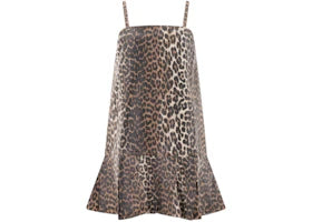 Ganni Women's Leopard Dress Brown - vue 360
