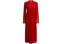 Ganni Women's Long Chemise Dress Red