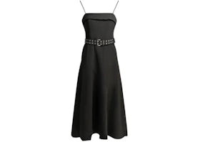 Ganni Women's Long Flared Dress Black - vue 360