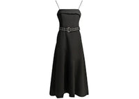 Ganni Women's Long Flared Dress Black
