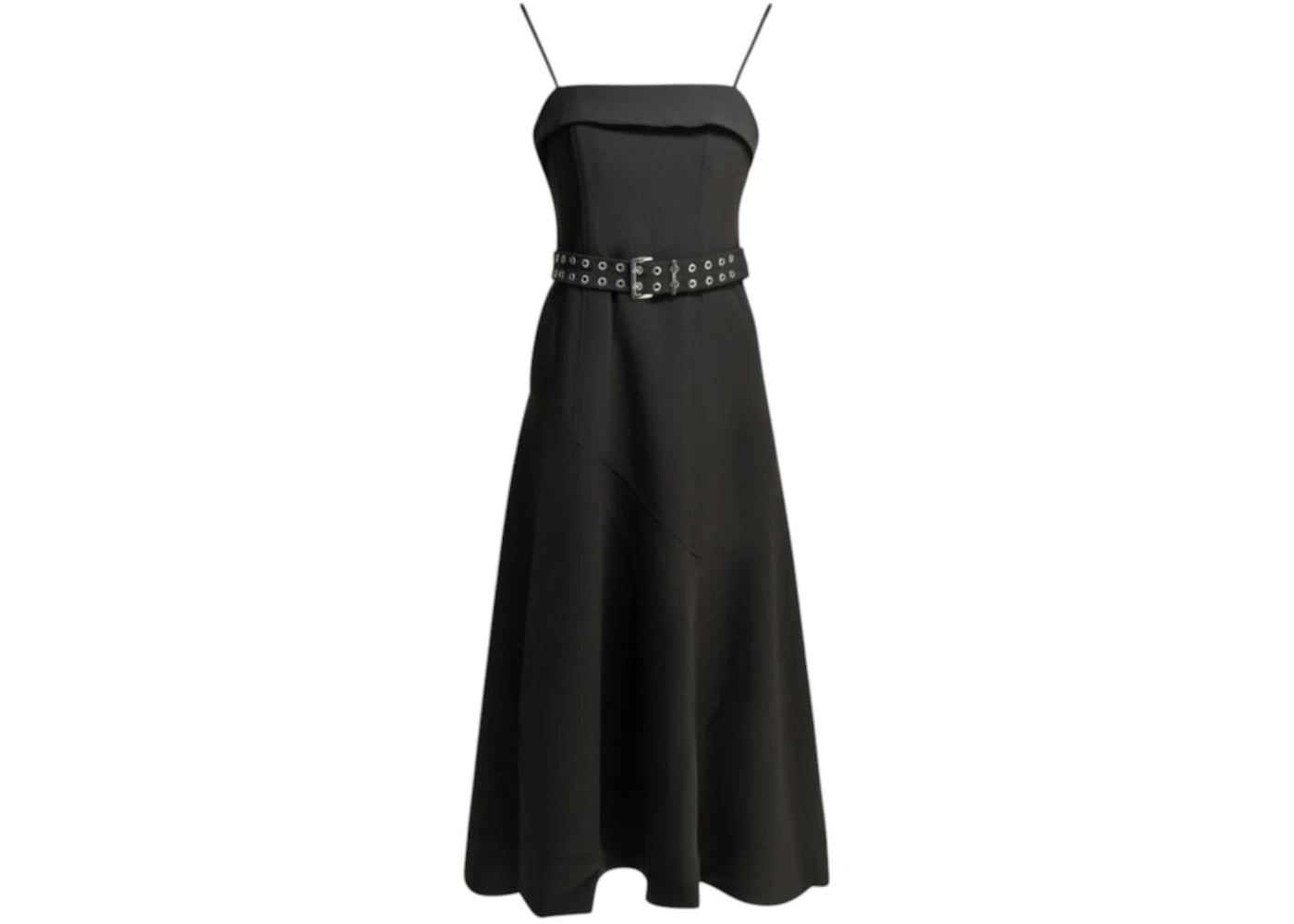 Ganni Women's Long Flared Dress Black - vue secondaire A