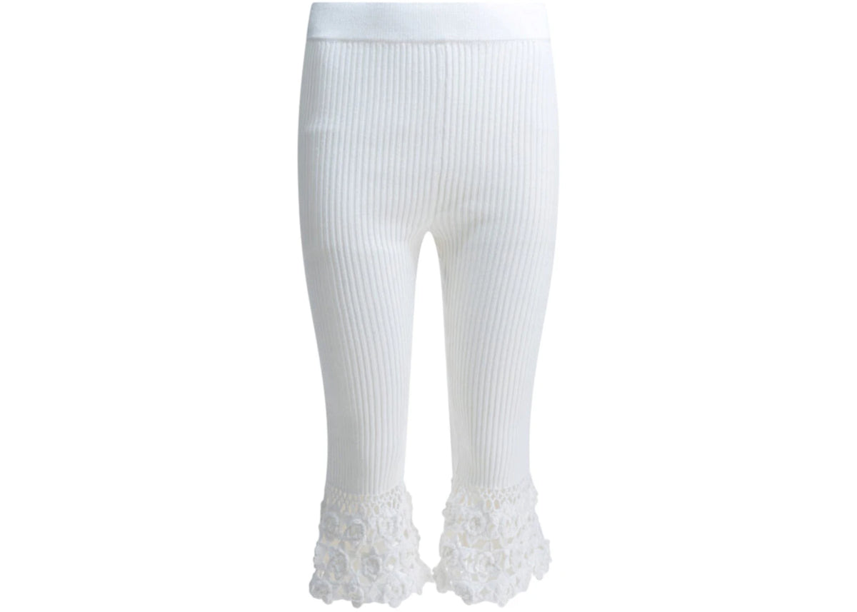 Ganni Woven Knit Leggings White - vue secondaire A