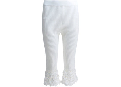 Ganni Woven Knit Leggings White - product view 2