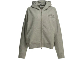 Ganni Zipper and Logo Sweatshirt Grey - vue 360