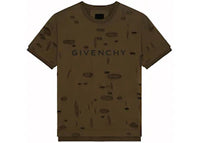 Givenchy 2 Layers Classic Fit Hole T-Shirt Khaki