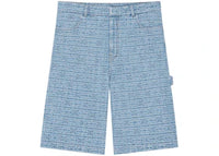 Givenchy 4G Denim Carpenter Bermuda Shorts Light Blue