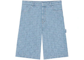 Givenchy 4G Denim Carpenter Bermuda Shorts Light Blue