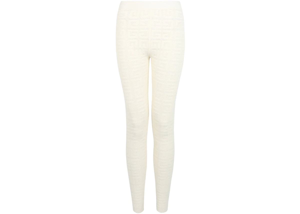 Givenchy 4G Mesh Monogram Stretch Leggings Off White - vue secondaire A