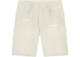 Givenchy Destroyed Denim Shorts White