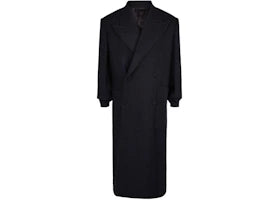 Givenchy Double Breasted Herringbone Coat Dark Purple - vue 360