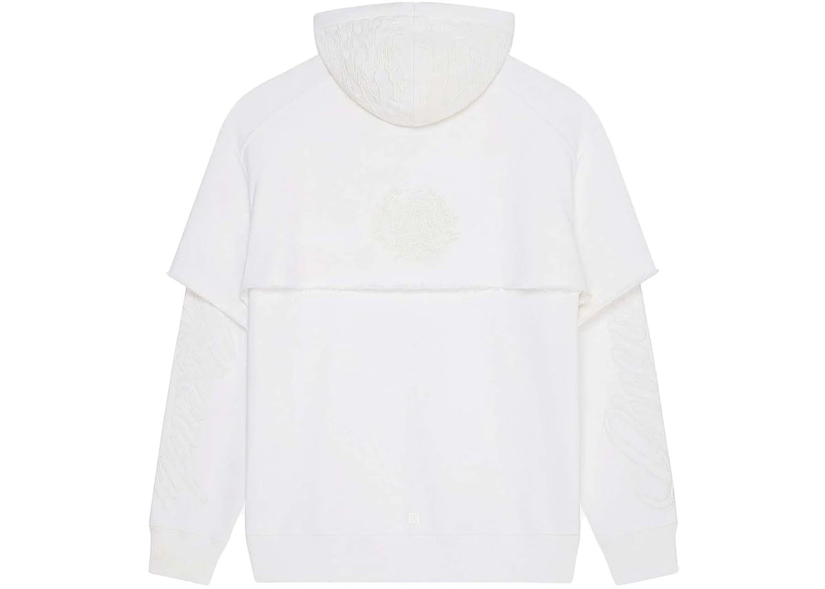Givenchy Double Layered Hoodie in Felpa White - vue secondaire B