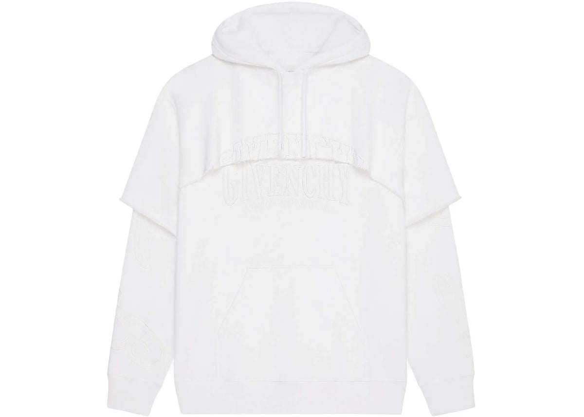 Givenchy Double Layered Hoodie in Felpa White - vue 360
