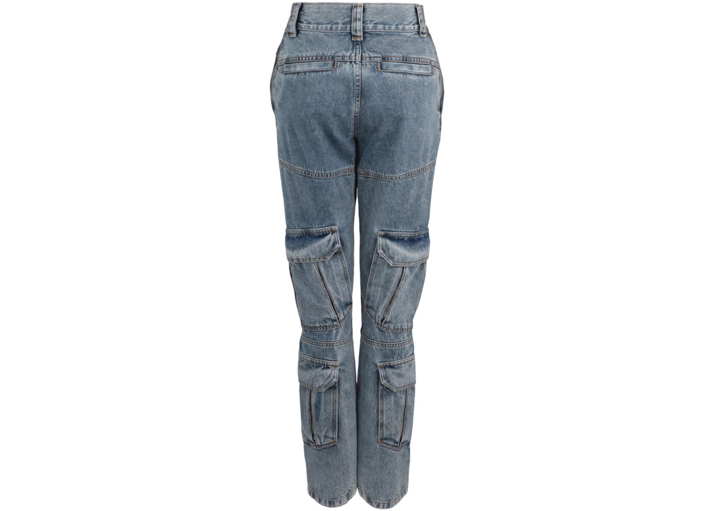 Givenchy High-Rise Straight-Leg Cargo Jeans Light Blue - vue secondaire A