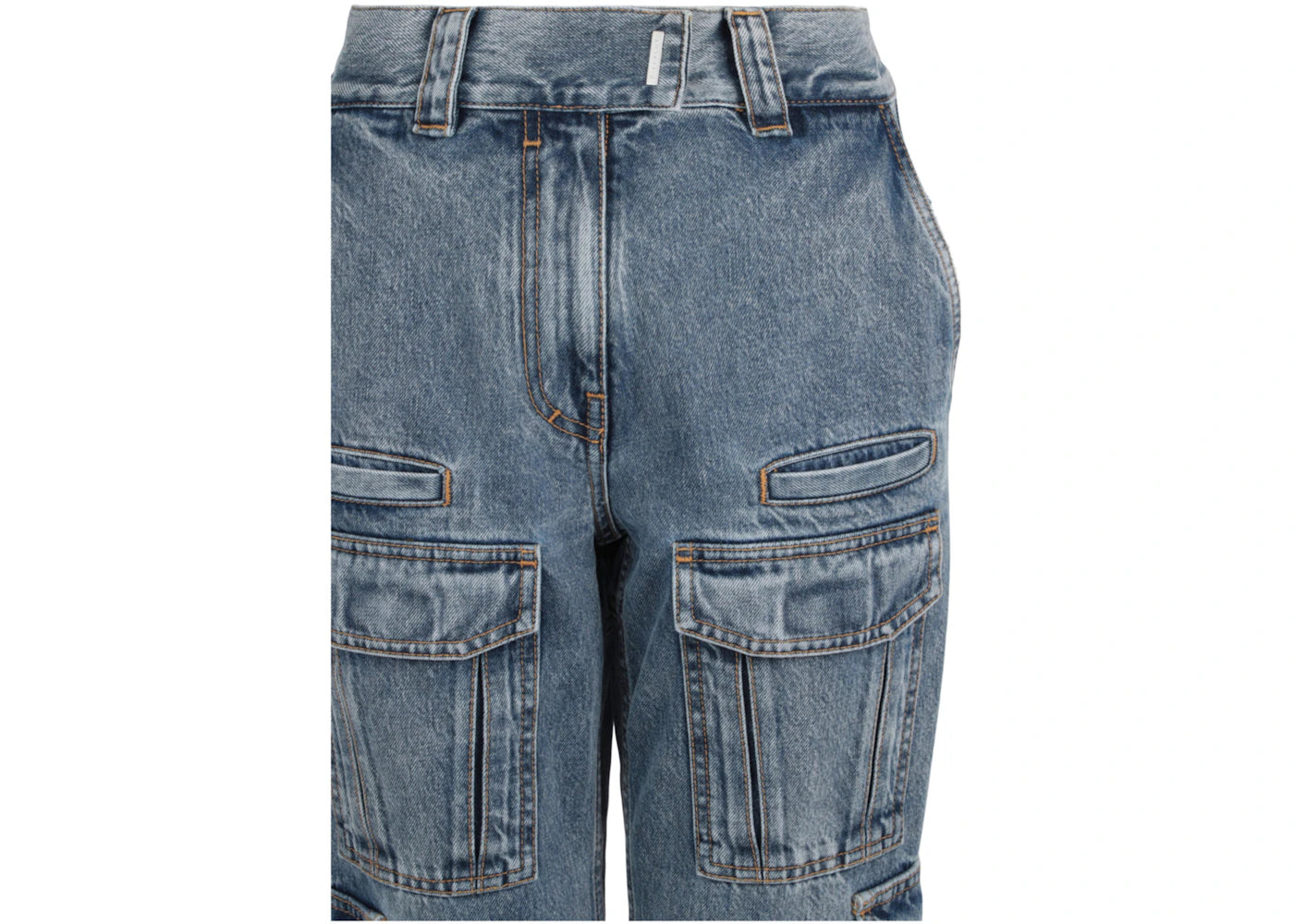 Givenchy High-Rise Straight-Leg Cargo Jeans Light Blue - vue secondaire B