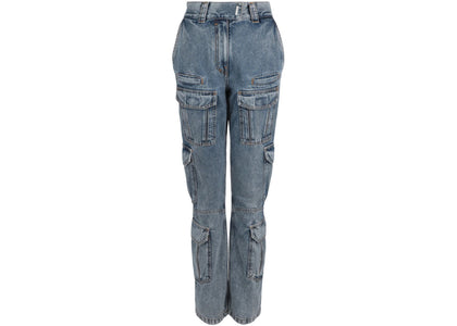 Givenchy High-Rise Straight-Leg Cargo Jeans Light Blue - authentic Givenchy product